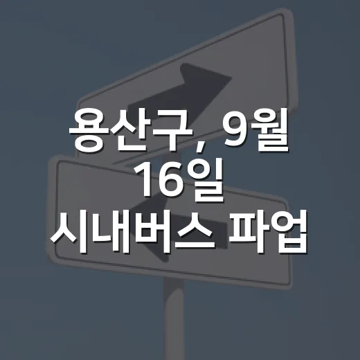용산구, 9월 16일 시내버스 파업 대비 비상수송대책 시행
