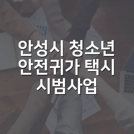 안성시 청소년 안전귀가 택시 시범사업 시작