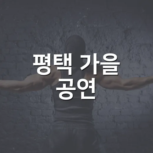 평택 가을 공연·행사 풍성한 라인업 공개