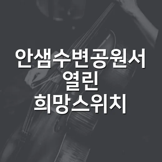 안샘수변공원서 열린 희망스위치 ON 문화공연