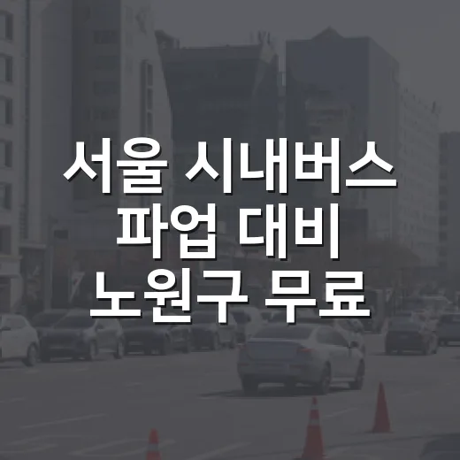 서울 시내버스 파업 대비 노원구 무료 셔틀버스 운행