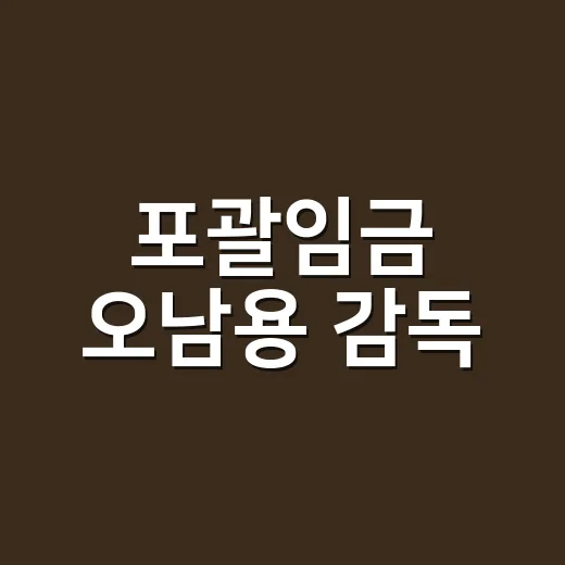 포괄임금 오남용 감독, 하반기 어디에 집중되나