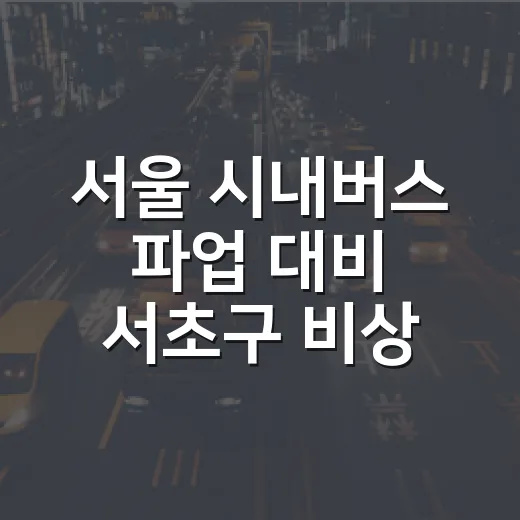 서울 시내버스 파업 대비 서초구 비상수송 대책