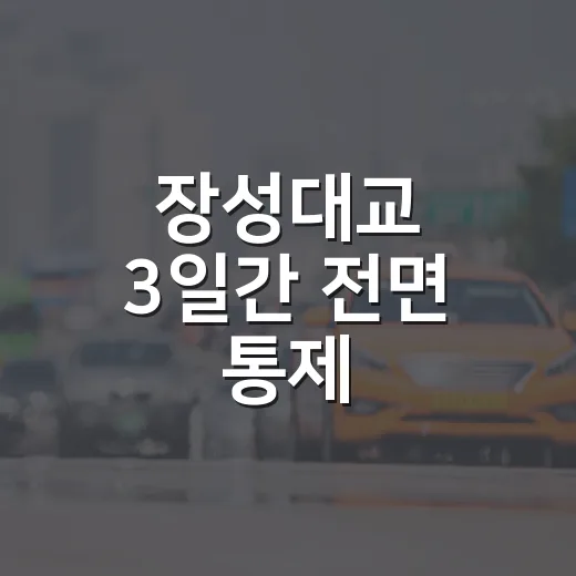 장성대교 3일간 전면 통제, 문화대교 우회 필수