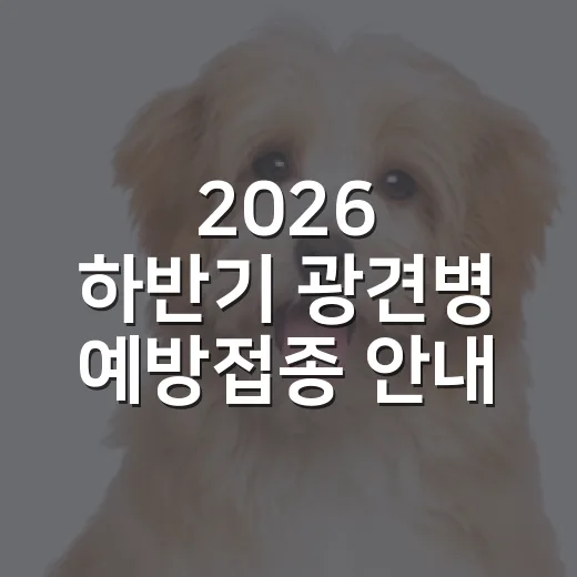 2026 하반기 광견병 예방접종 안내