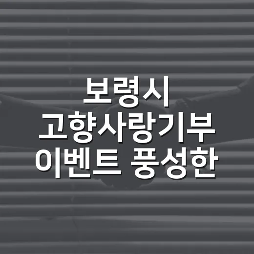 보령시 고향사랑기부 이벤트 풍성한 혜택