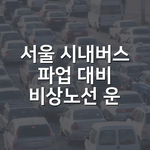 서울 시내버스 파업 대비 비상노선 운영