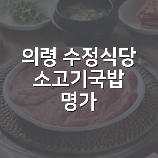 의령 수정식당 소고기국밥 명가