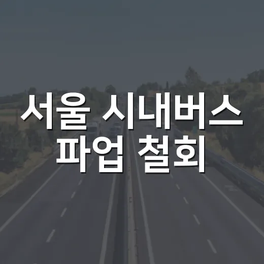 서울 시내버스 파업 철회, 정상 운행 재개