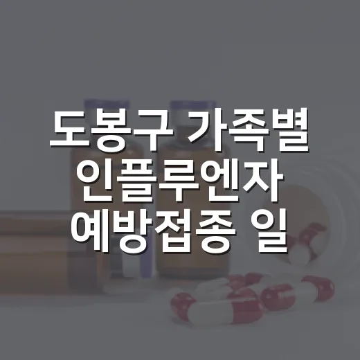 도봉구 가족별 인플루엔자 예방접종 일정 안내