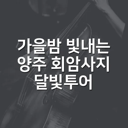 가을밤 빛내는 양주 회암사지 달빛투어