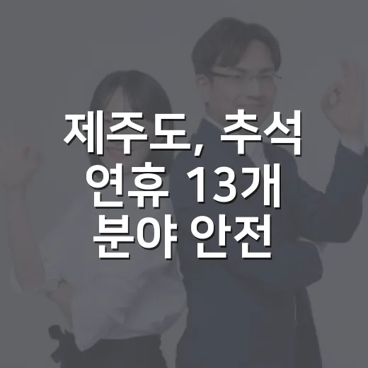 제주도, 추석 연휴 13개 분야 안전대응체계 가동