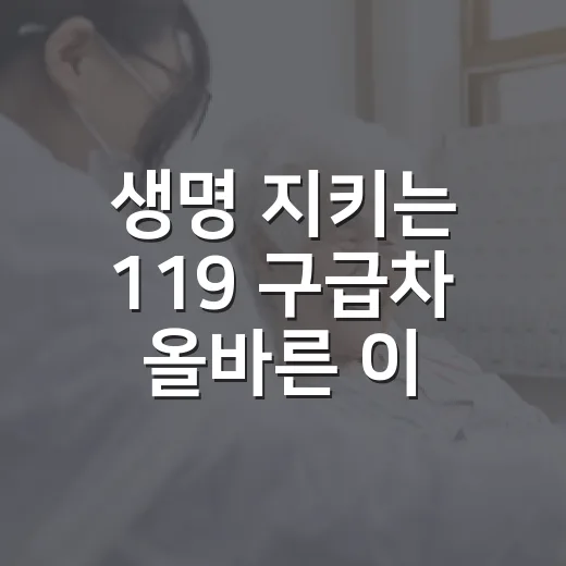 생명 지키는 119 구급차 올바른 이용법