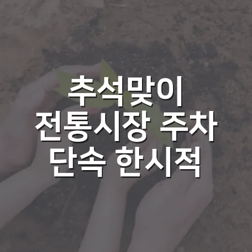 추석맞이 전통시장 주차 단속 한시적 완화