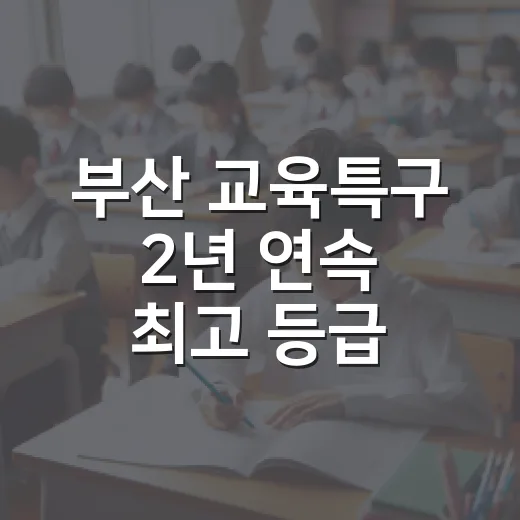 부산 교육특구 2년 연속 최고 등급 달성