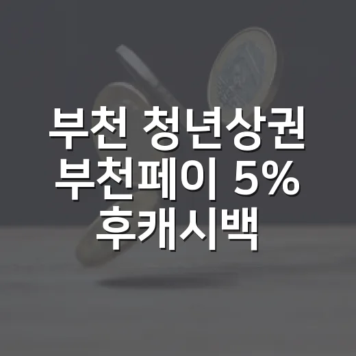 부천 청년상권 부천페이 5% 후캐시백 혜택