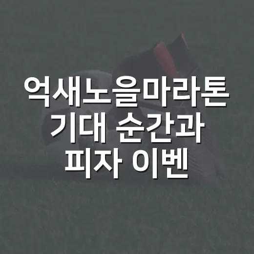 억새노을마라톤 기대 순간과 피자 이벤트