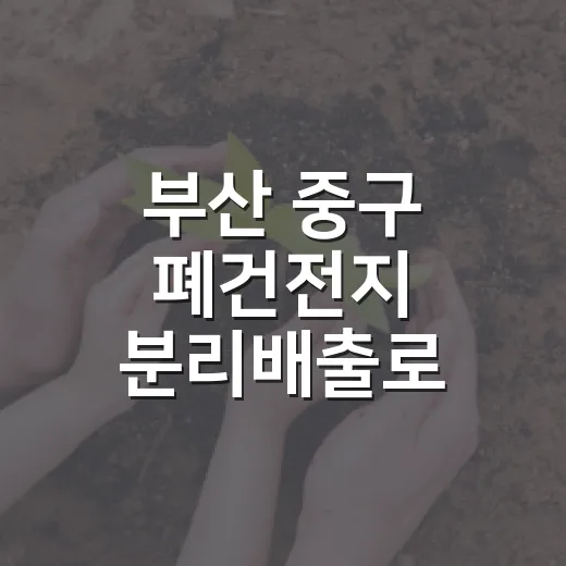 부산 중구 폐건전지 분리배출로 화재 예방