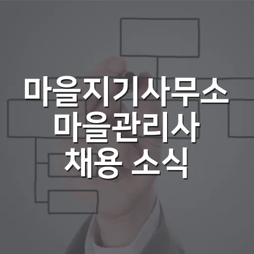 마을지기사무소 마을관리사 채용 소식