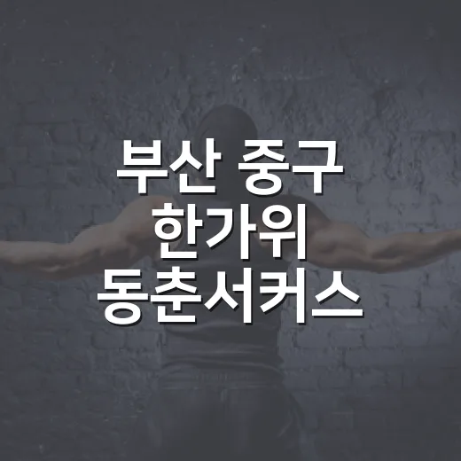 부산 중구 한가위 동춘서커스 공연 취소 안내