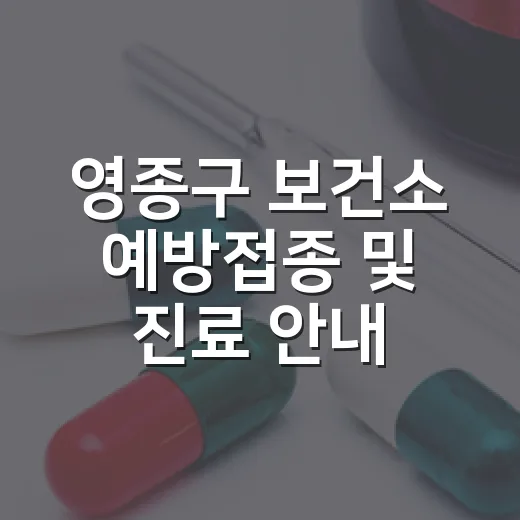 영종구 보건소 예방접종 및 진료 안내