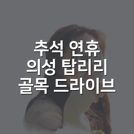 추석 연휴 의성 탑리리 골목 드라이브 명소