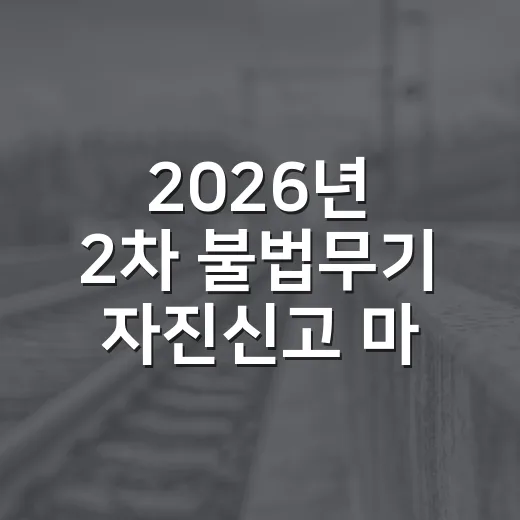 2026년 2차 불법무기 자진신고 마감 임박