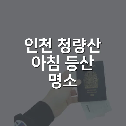 인천 청량산 아침 등산 명소