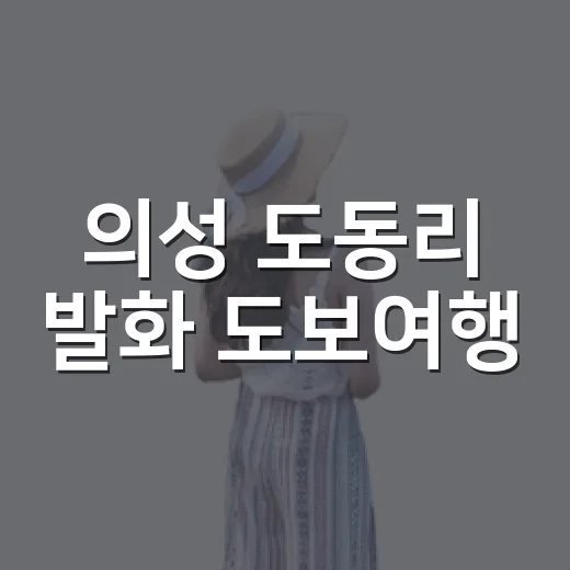 의성 도동리 발화 도보여행, 성냥공장마을의 기억을 걷다