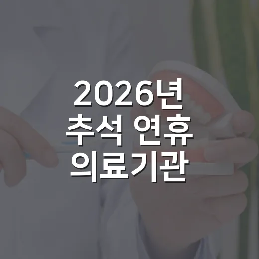 2026년 추석 연휴 의료기관·약국 운영 안내