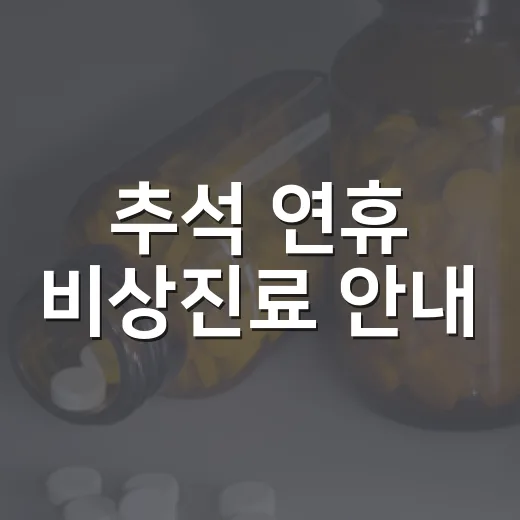 추석 연휴 비상진료 안내
