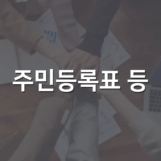 주민등록표 등·초본 개인정보 노출 최소화 개선