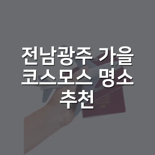 전남광주 가을 코스모스 명소 추천