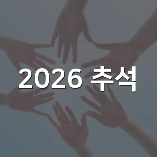 2026 추석, 화재 예방 4대 수칙 꼭 지키세요