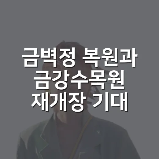 금벽정 복원과 금강수목원 재개장 기대