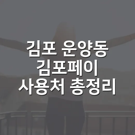 김포 운양동 김포페이 사용처 총정리