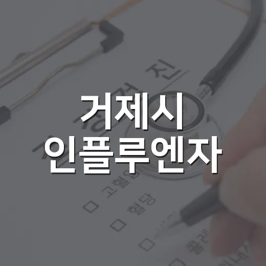 거제시 인플루엔자·코로나19 무료접종 안내