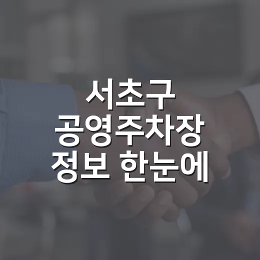 서초구 공영주차장 정보 한눈에 확인