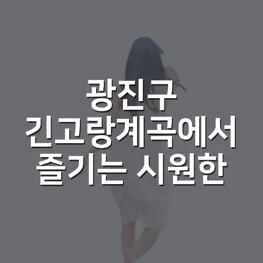 광진구 긴고랑계곡에서 즐기는 시원한 여름 힐링