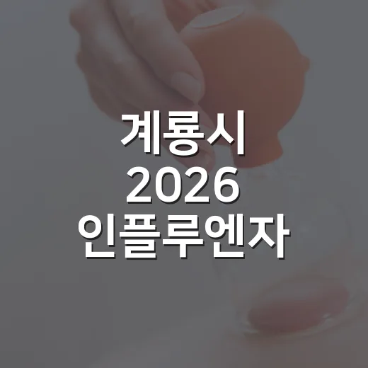 계룡시 2026 인플루엔자 예방접종 시작