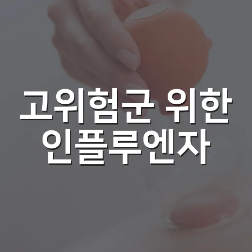 고위험군 위한 인플루엔자·코로나19 예방수칙