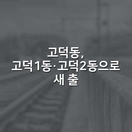 고덕동, 고덕1동·고덕2동으로 새 출발