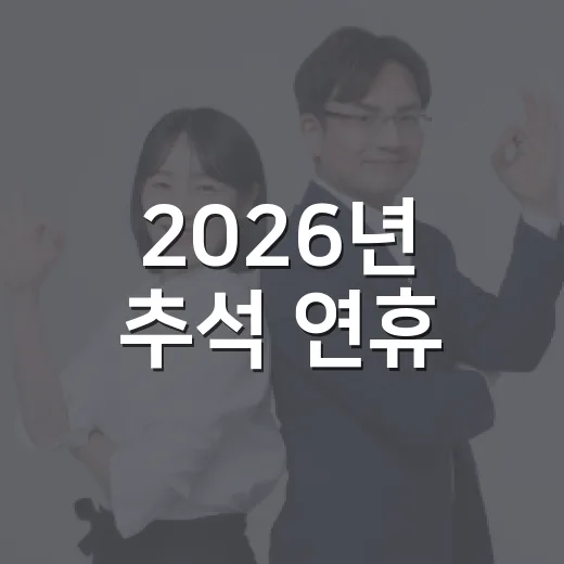 2026년 추석 연휴, 문 여는 시설과 무료 공영주차장 안내