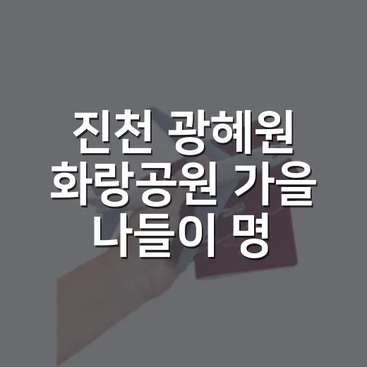 진천 광혜원 화랑공원 가을 나들이 명소