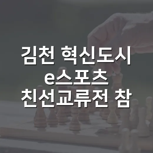 김천 혁신도시 e스포츠 친선교류전 참가자 모집