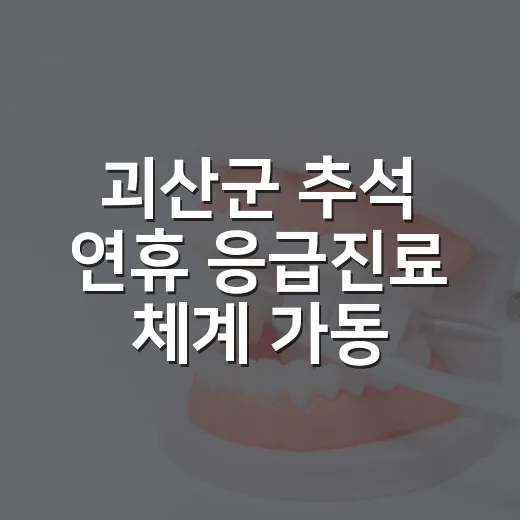 괴산군 추석 연휴 응급진료 체계 가동