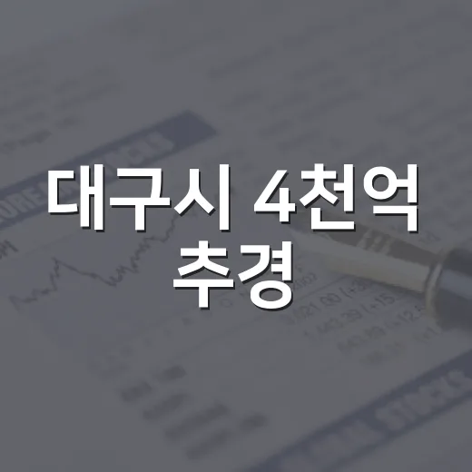 대구시 4천억 추경, 민생·미래 집중
