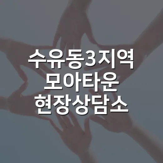 수유동3지역 모아타운 현장상담소 9월 29일 운영