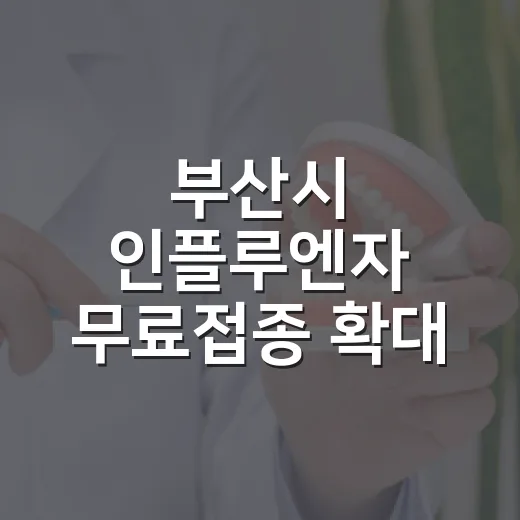 부산시 인플루엔자 무료접종 확대 실시