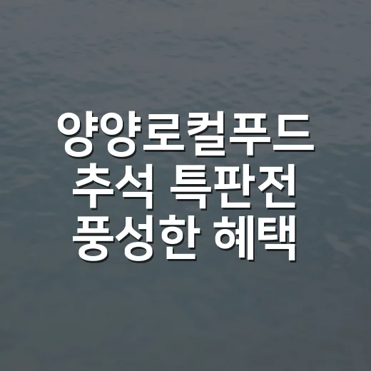 양양로컬푸드 추석 특판전 풍성한 혜택
